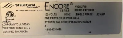 2-0104 Structural Concepts HV38 40” Dry Bakery Case