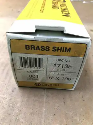 Precision Brand 17135 6″ X 100″ Brass Shim ; 0.001 Gauge -NIB