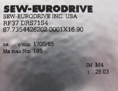 NEW SEW EURODRIVE RF37 DRS71S4 GEARMOTOR 26.03 277/480V RF37DRS71S4
