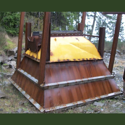 Used 36 in. x 20 ft. Belt Feeder. 10 Ft. High Overall. Complete with Steel Hopper.