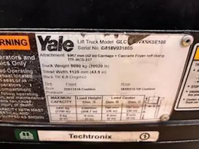 Used YALE GLC120SVX Misc Forklifts Pennsylvania US | Global Equipment International, LLC #185368