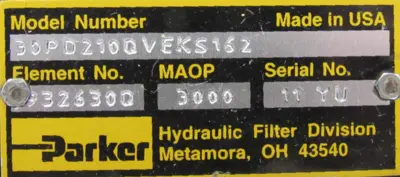 NEW PARKER 30PD210QVEKS162 HYDRAULIC FILTER
