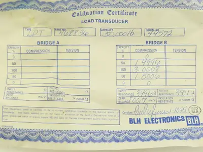BLH Electronics LPT Load Cell Transducer 50000 Lb Capacity 7"OD x 1.5"ID