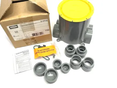 USED HUBBELL-KELLEMS ROUND FLUSH FLOORBOX, PVC, 3.00" MINIMUM DEPT OF POUR