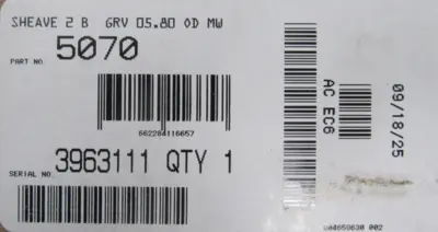 NEW NEXEN 5070 SHEAVE 2'B' GRV 05.80 OD MW