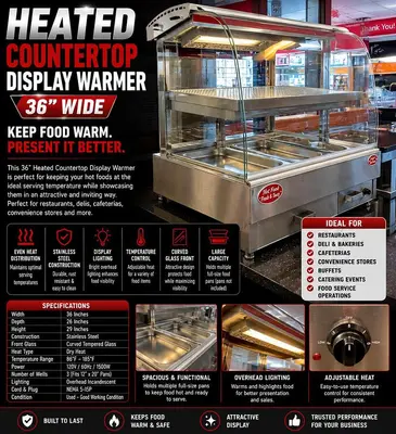 Heated Countertop Display Warmer 36”