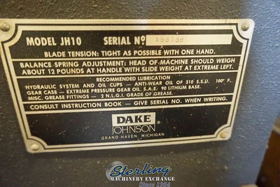 Used DAKE JH10 Horizontal Band Saws California US | Sterling Machinery Exchange #1467121