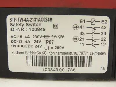 Used EUCHNER _UNKNOWN_ Relays & Switches Indiana US | Arrow Industrial #1249734