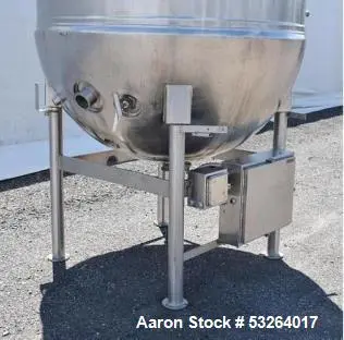 Used Hamilton 500 Gallon Stainless Steel Kettle – Jacketed, 125 PSI, Full Vacuum