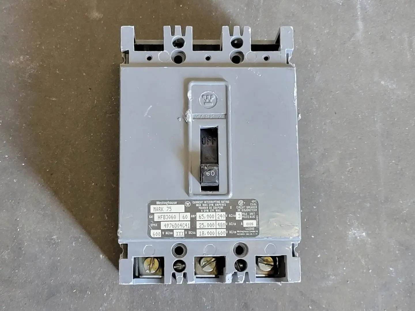 Used WESTINGHOUSE HFB3060 Switchgears British Columbia CA | Lenmark #242522