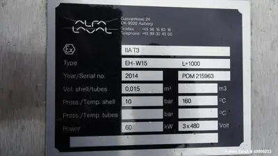 USED ALFA LAVAL EH-W15