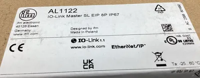 IFM AL1122 IO LINK MASTER for Ethernet/IP. SL EIP 8PORT IP67 3C-21