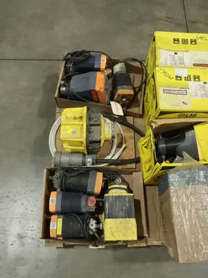 PALLET OF ASSORTED METERING PUMPS, MILTON ROY, LMI, PROMINENT