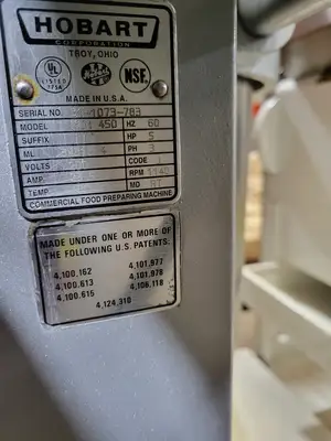 Hobart HCM-450 45 Quart Vertical Chopper/Mixer, 200VAC, 3 Phase