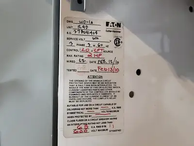2hp, 600V, 15A, FVNR Starter, Size 1