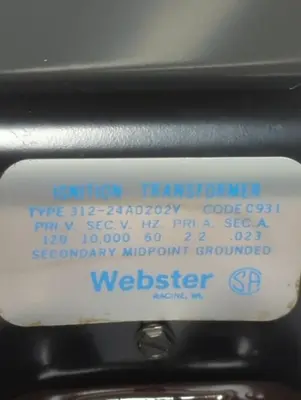 Used WEBSTER 312-24A0202V Miscellaneous Equipment (Electrical & Power) Ohio US | Surplus Asset Holdings #1466646