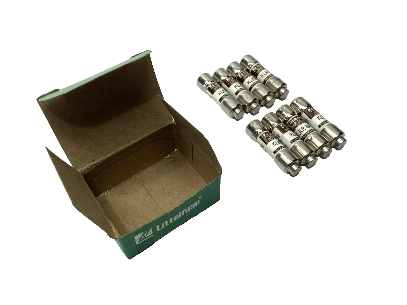 USED LITTELFUSE FAST-ACTING CURRENT-LIMITING FUSE CLASS CC 600V 3A BOX OF 8
