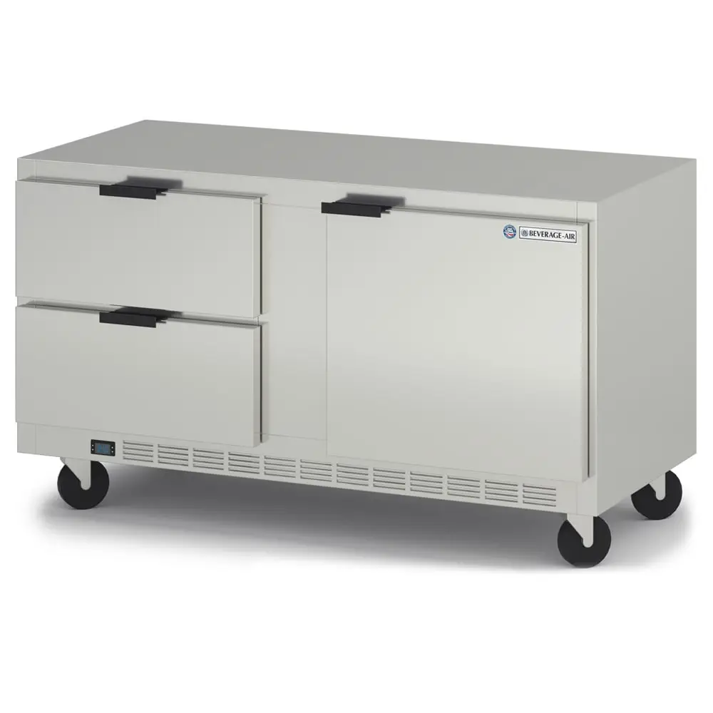Beverage-Air UCRD60AHC-2 60" W Undercounter Refrigerator W/ (2) Section & (1) Door & (2) Drawer, 115v