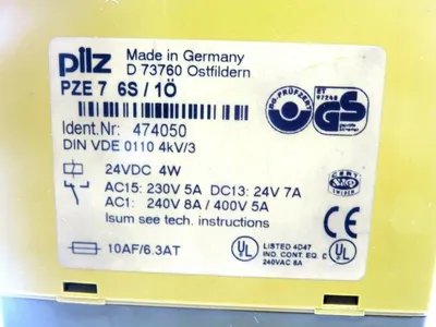 USED PILZ PZE7-6S/10 SAFETY RELAY 24VDC 4W PZE76S10
