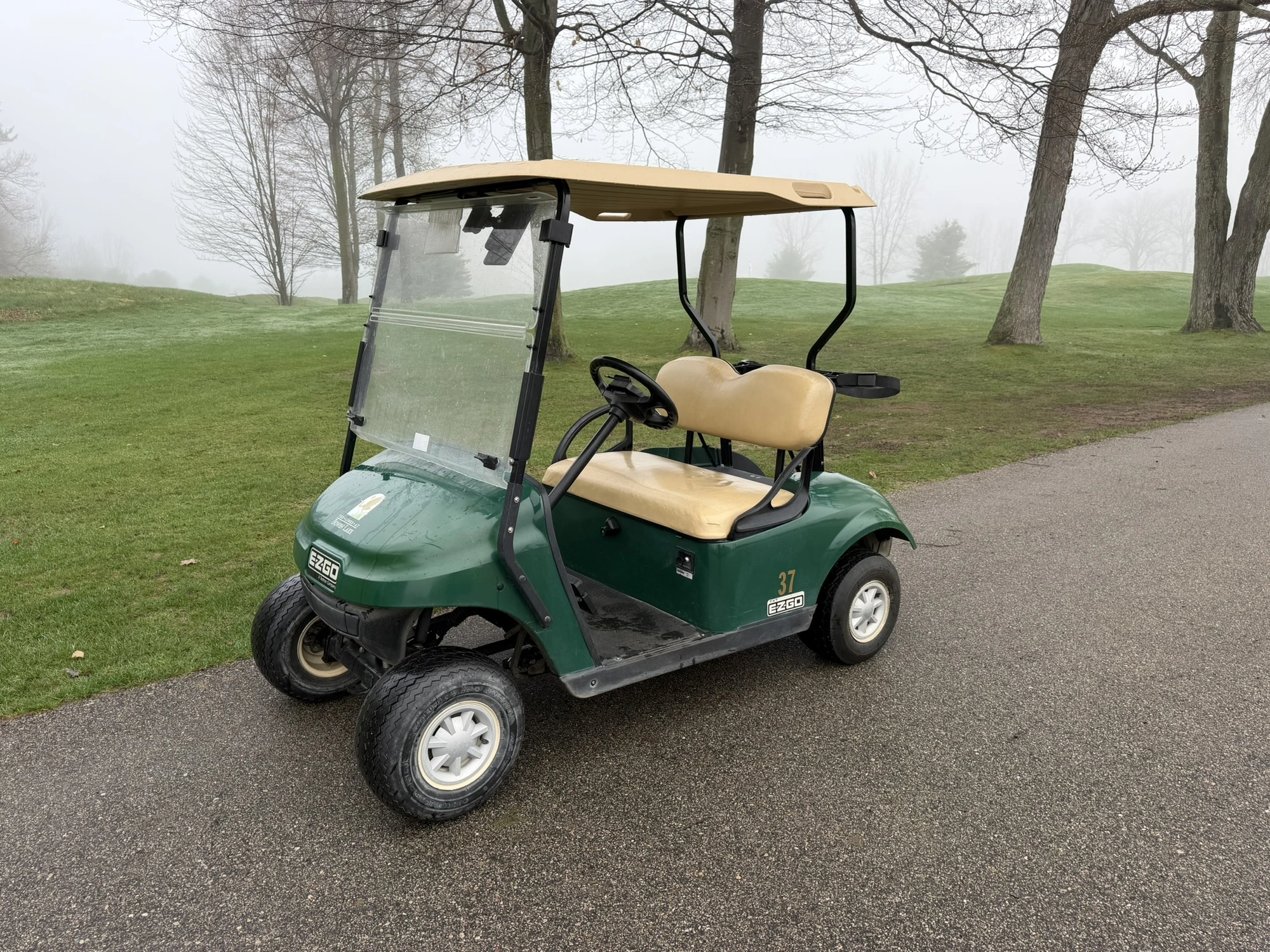 (1) 2017 E-Z-Go golf cart with a Kawasaki gas engine, model 625111G01, does not include Club canopy,...