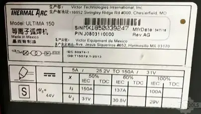 Used 2019 THERMAL ARC ULTIMA 150 Plasma Welders Illinois US | Perfection Global, LLC. #1271520