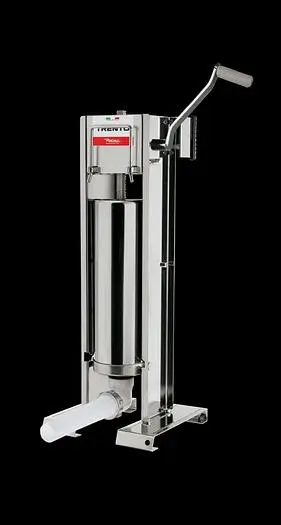 Trento Stainless Steel Manual Sausage Stuffer with 22lb / 10kg Capacity – 2-Speed Vertical and Horizontal Gear Drive