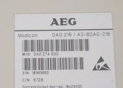 MODICON AS-BDAO-216 OUTPUT MODULE ASBDAO216
