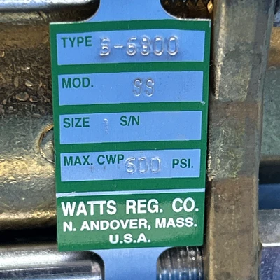 NEW WATTS WATER TECHNOLOGIES B-6800