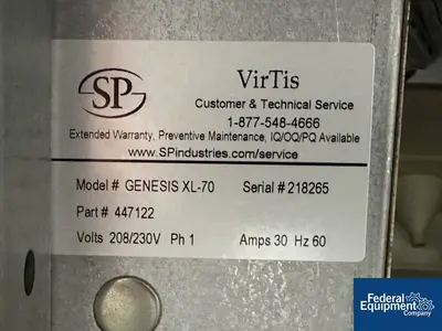 USED SP Scientific 4.6 Sq Ft VirTis Genesis Vacuum Freeze Dryer