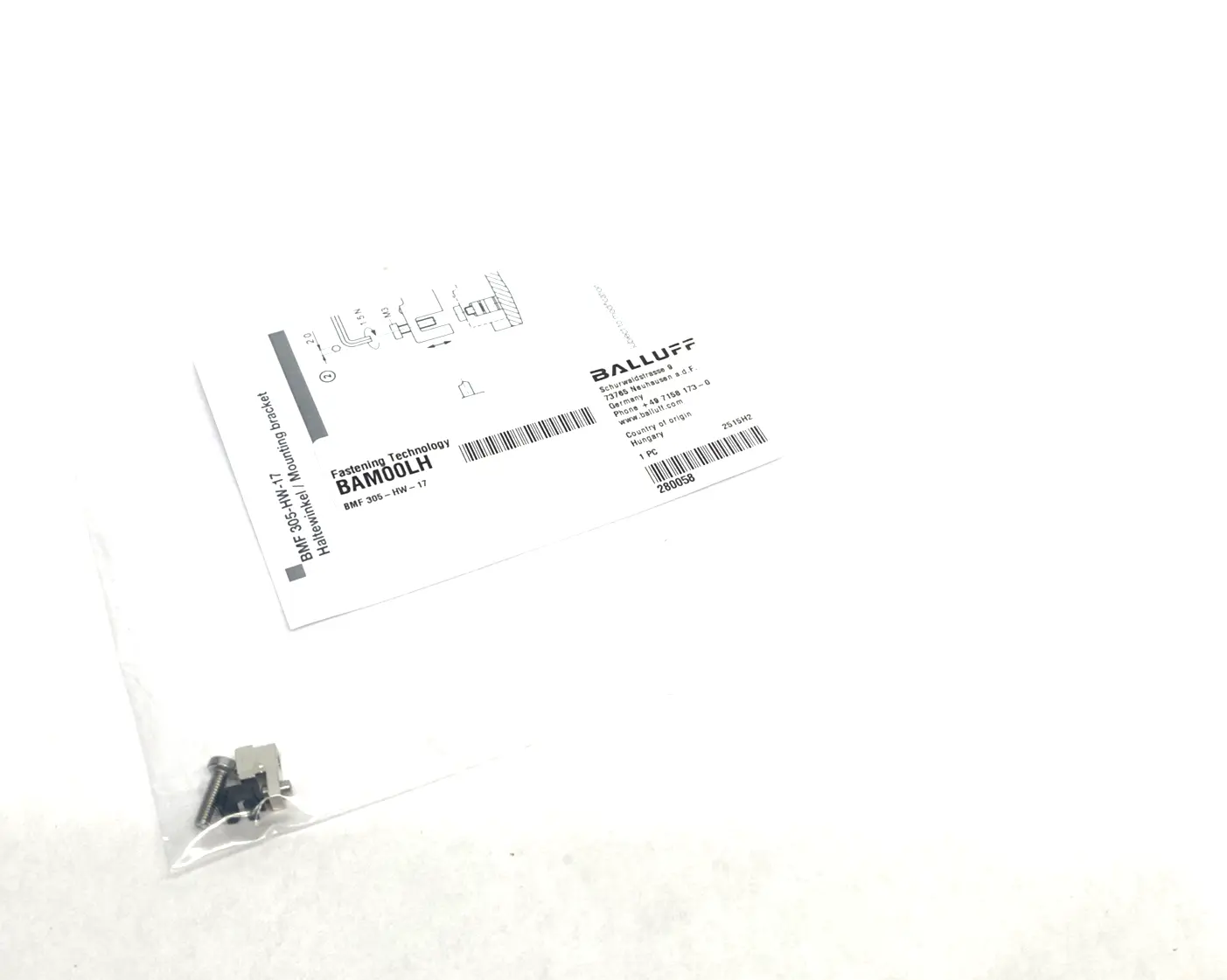 NEW BALLUFF MOUNTING BRACKET FOR MAGNETIC SENSORS BMF 305-HW-17