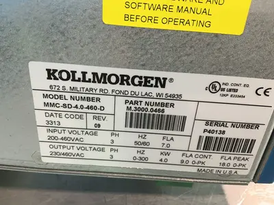 Used KOLLMORGEN MMCSD4.0460D Servo Drives Ohio US | HGR 24 #1330276