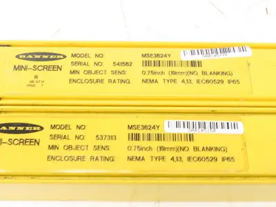Banner MSE3624Y Safety Light Curtain Emitter Mini-Screen 36" Lot of 2