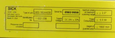 NEW SICK C40S-1803AA030 LIGHT CURTAIN SENDER C4000 BASIC 1022238