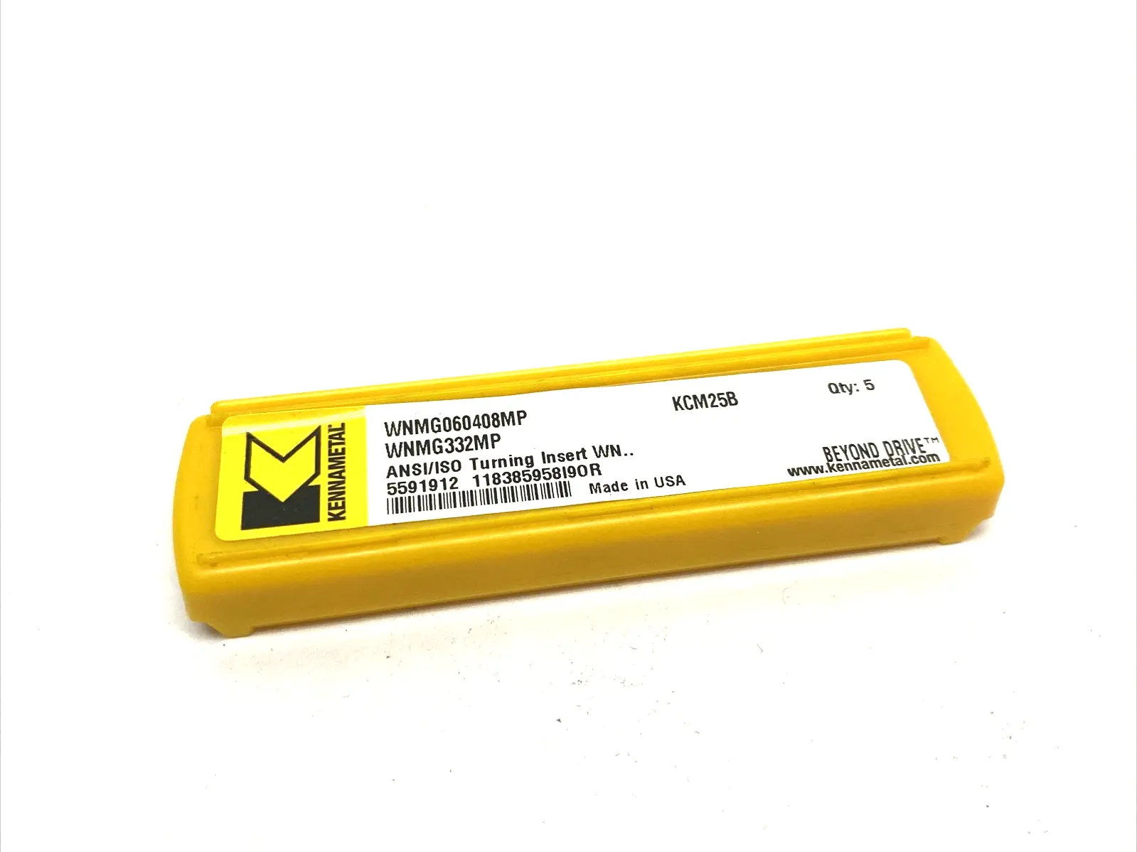 USED KENNAMETAL KENLOC™ INSERT W STYLE, NEGATIVE, WNMG060408MP