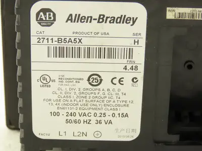 Allen Bradley 2711-B5A5X PanelView 550 HMI Control Panel Ser H FRN 4.48 100-240V