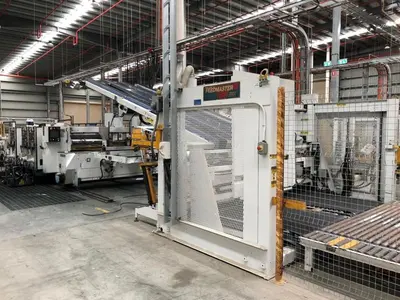 66″ x 115″ Koppers 3 color Rotary Die Cutter with Stacker