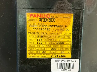 Used 2001 FANUC A06B0166B675#0016 Motors (misc) Ohio US | HGR 24 #1293795