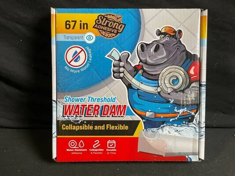 Hippo Dam Shower Threshold Water Dam - 67 in, Transparent, Collapsible & Flexible
