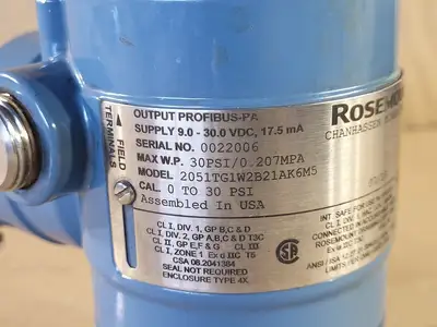 Used ROSEMOUNT 2051TG1W2B21AK6M5 Misc Electrical & Power Parts British Columbia CA | Lenmark #250027