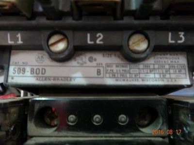Allen Bradley Centerline 2100 size 1 Motor Control Center Bucket