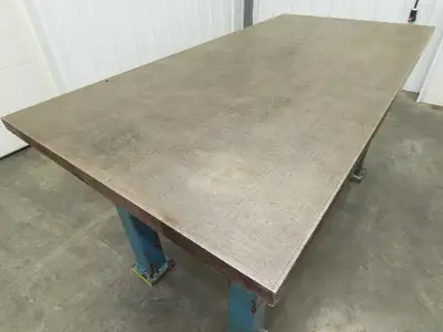 Vintage Precision Steel Welding Layout Table 71x35.5" Cast Iron 1-3/4" Thick Top