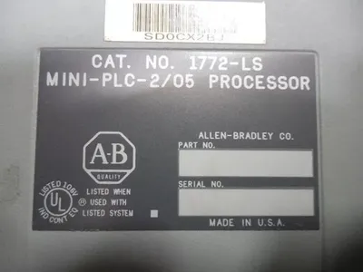 Allen Bradley 1772-LS/A MINI-PLC-2/05 Processor Module Rev. F Used