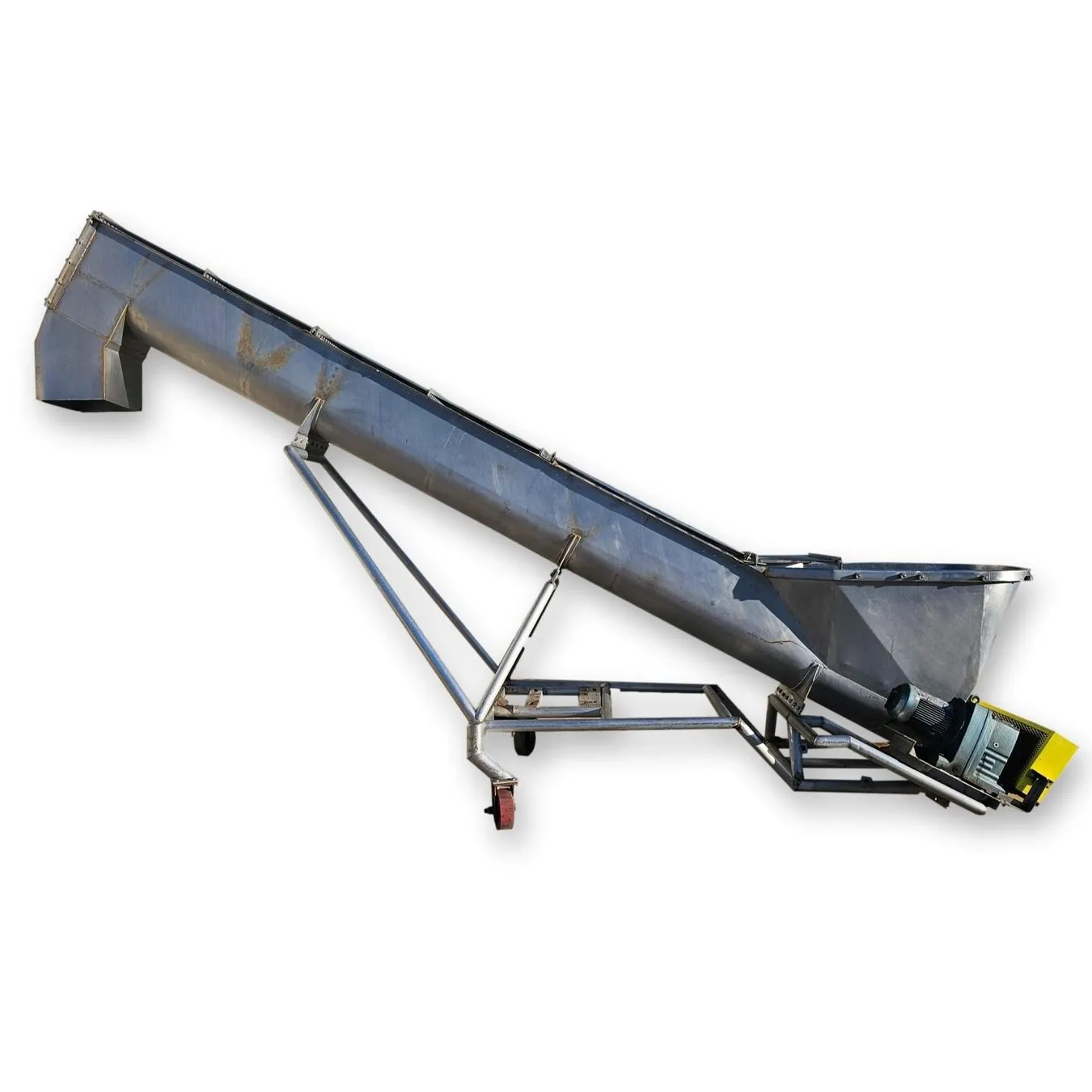Used 16" Dia. X 18'-5"L Stainless Steel Incline Screw Conveyor