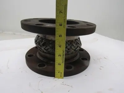 Stainless Steel Flanged Braided Flexible Pipe Connector 5-3/4" ID X 5-5/8" long