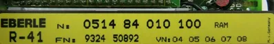 NEW EBERLE 0514-84-010-100 MEMORY MODULE R-41 051484010100
