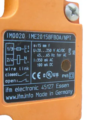 NEW IFM EFECTOR IME2015BFBOA/NPT PROXIMITY SENSOR IM0020 IME2015BFBOANPT