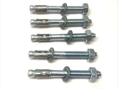 USED MKT BZ ZN M10X95/15-35 WEDGE ANCHOR ZINC PLATED CONCRETE BOLT LOT OF
