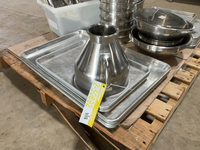 Used MIXED LOT OF STAINLESS STEEL RESTAURANT EQUIPMENT Pans Michigan US | Miedema Asset Management Group #1761559