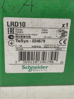 🔥NEW Schneider Electric LRD10 Thermal Overload Relay - 4 to 6 AMPS