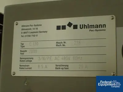 USED Uhlmann Uhlmann Cartoner, Model C130